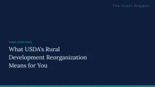 What USDA's Rural Development Reorganization Means for You