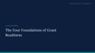 The Four Foundations of Grant Readiness