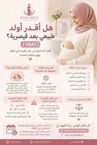الولادة القيصرية | هل أقدر أولد طبيعي بعد قيصرية؟ (VBAC)