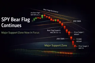 SPY Bear Flag Continues as Price Reaches Major Support Zone