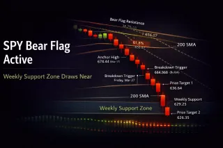SPY Bear Flag Continues Toward Key Weekly Support