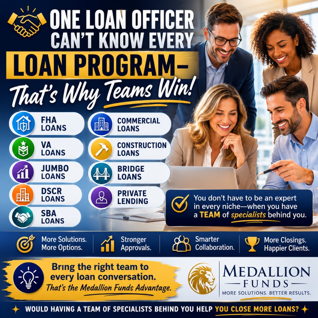 🤝 One Loan Officer Can't Know Every Loan Program—That's Why Teams Win 🏆