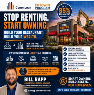 🍔 Restaurant Construction Loans for Franchisees: Build Your Own Location with SBA 504 & SBA 7(a) Financing 🏗️