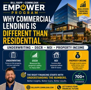 🚀 Why Commercial Lending Is Different Than Residential: Understanding Underwriting, DSCR, NOI & Property Income 💼