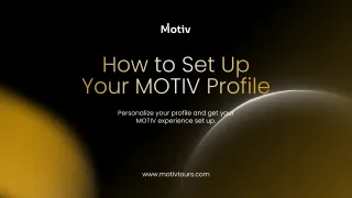 How to Set Up Your MOTIV Profile