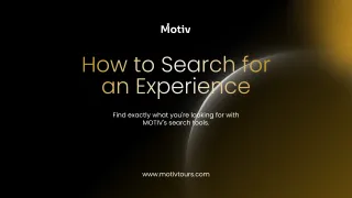 How to Search for an Experience on MOTIV