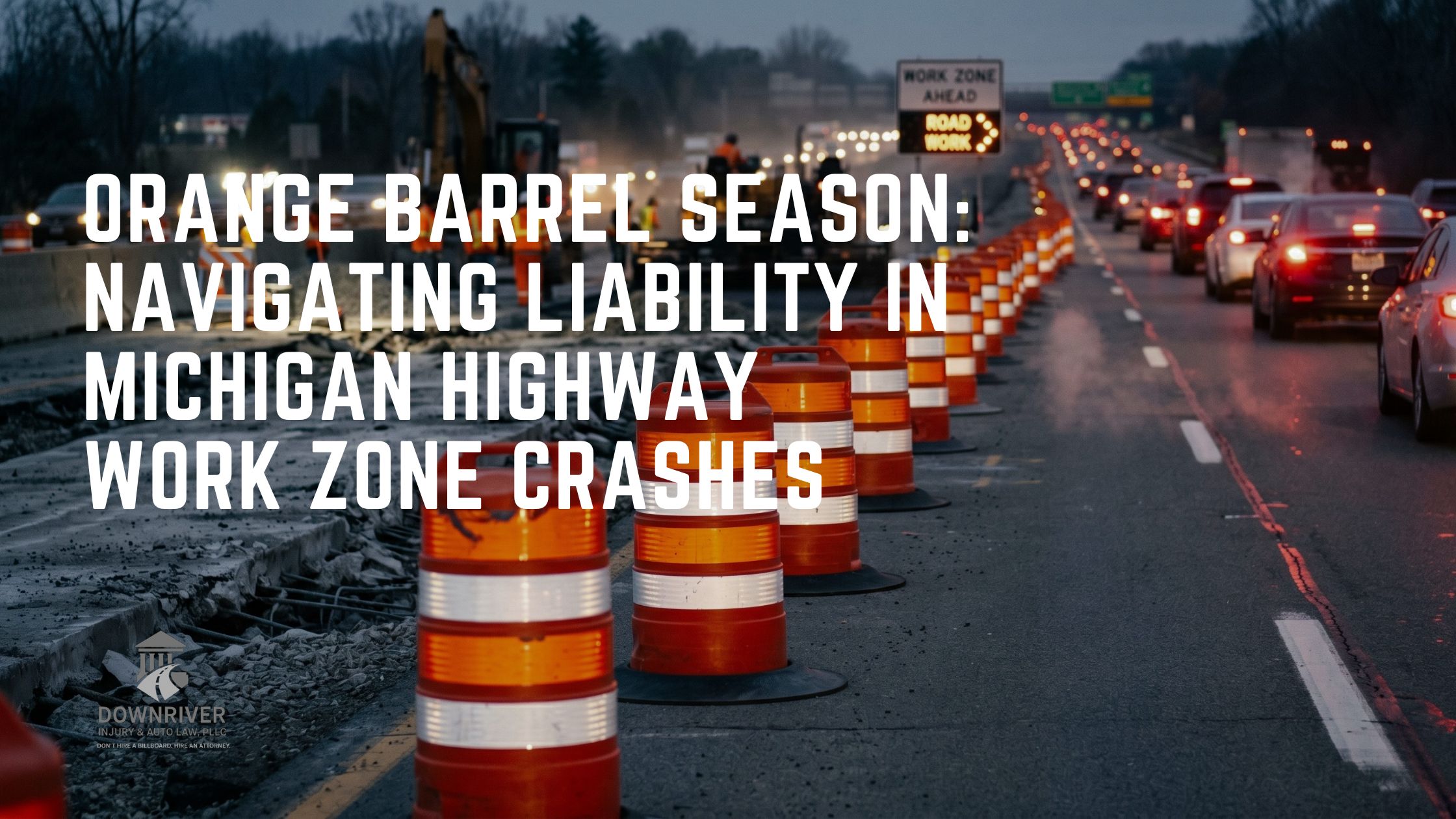 Downriver Work Zone Accident Lawyer | Orange Barrel Season