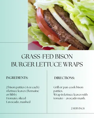 Healthy Bison Burger Lettuce Wrap Recipe