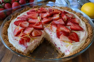 Strawberry Lemonade Icebox Pie