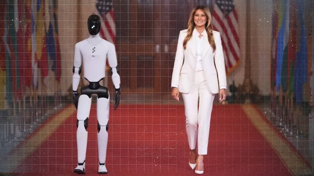 Melania Trump Walks Out with Humanoid Robot