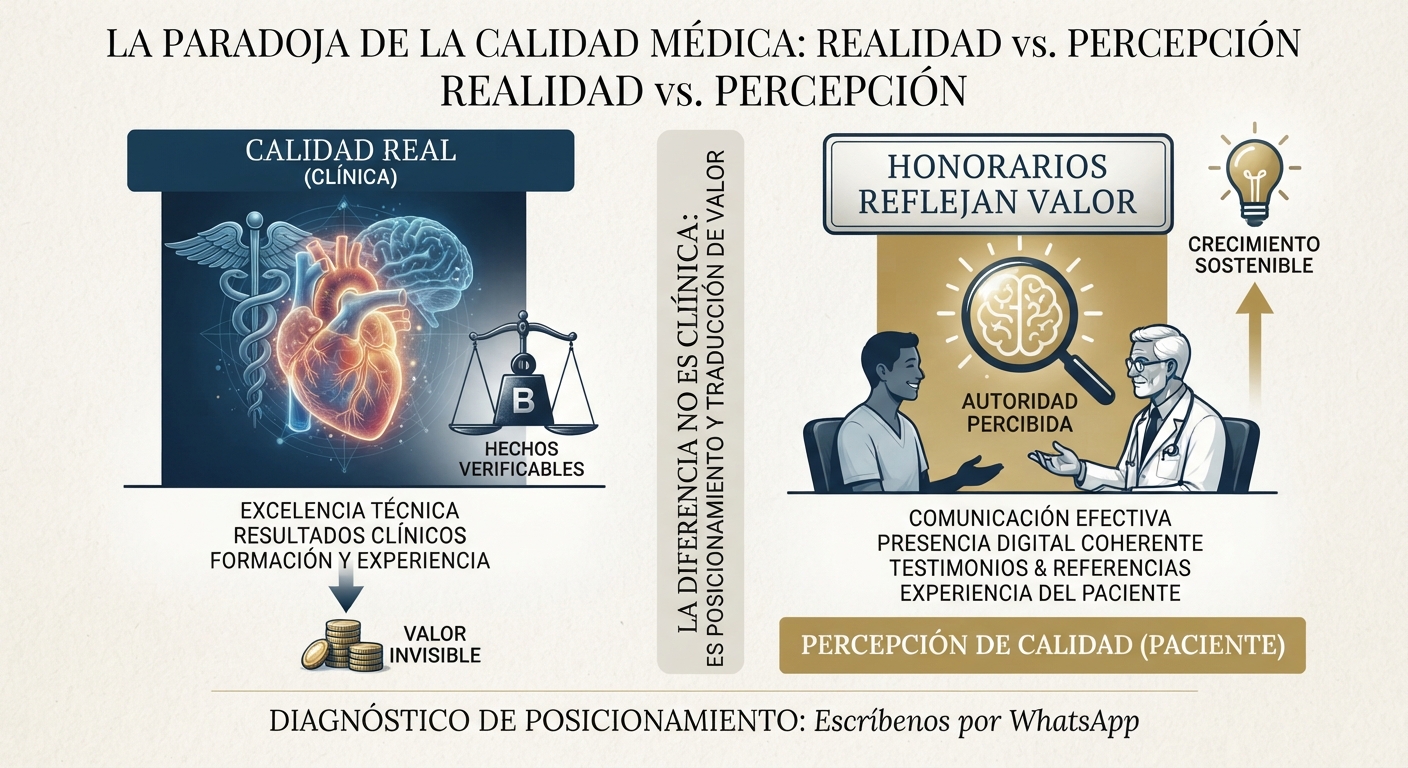 Por qué en medicina privada la percepción de calidad importa tanto como la calidad real
