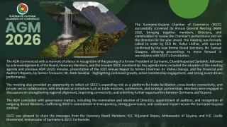Suriname-Guyana Chamber Elects New Board, Signals Stronger Push for Cross-Border Trade