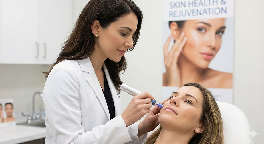 How does microneedling improve skin health?