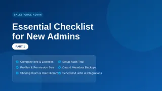 Essential Checklist for New Admins (Part 1)