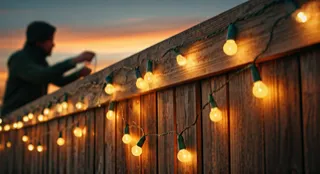 Safely Hanging Christmas Lights on a Fence