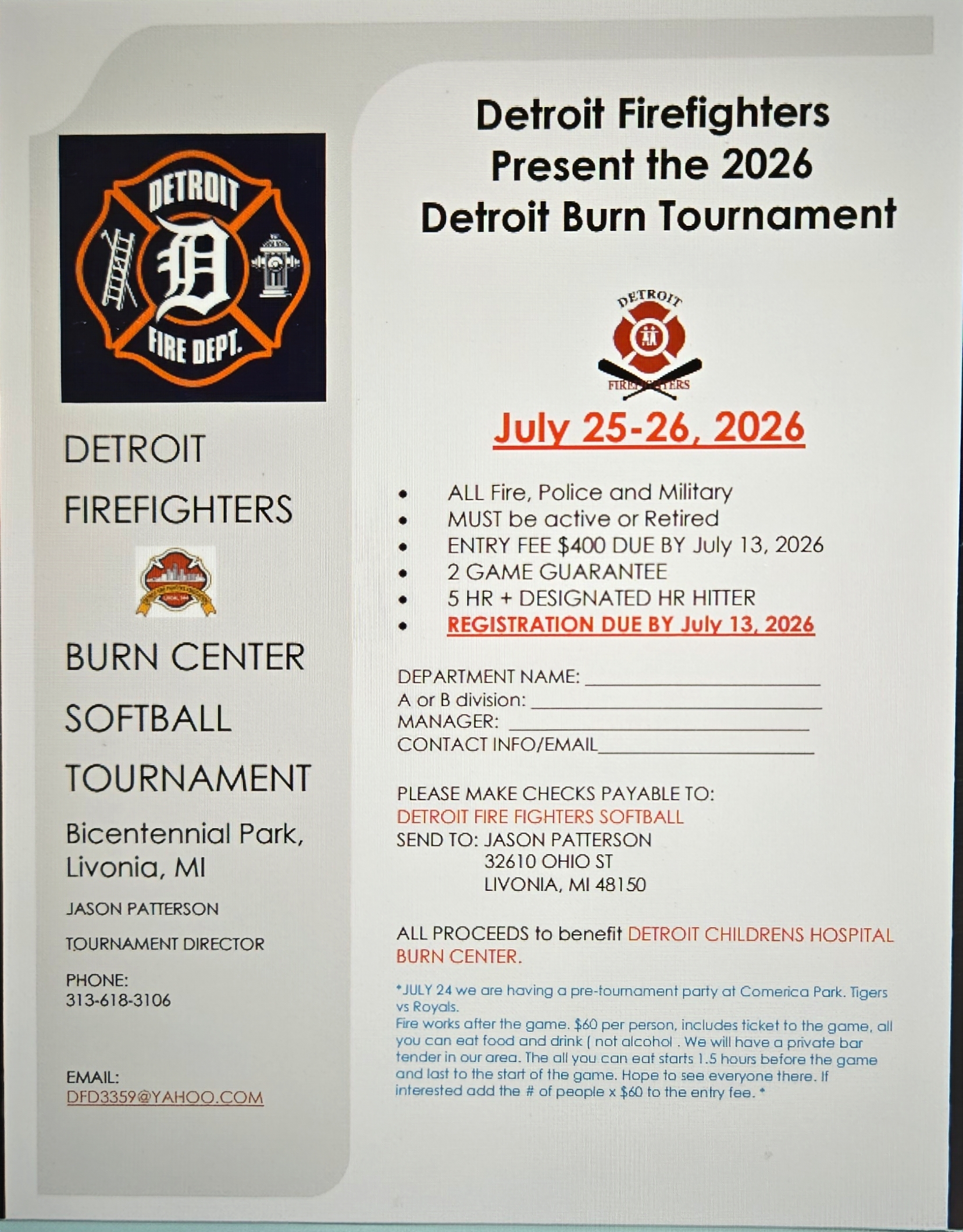 Burn Tourney/Tigers game 2026