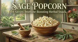 Sage Popcorn | A Savory, Immune-Boosting Herbal Snack