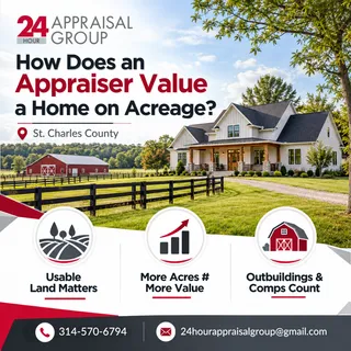 How Does an Appraiser Value a Home on Acreage in St. Charles County?