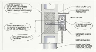 Structural Attachment Standards for Motorized Screen Systems: Masonry, Wood Frame, and Steel Construction