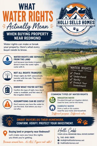 💧 What Water Rights Actually Mean When Buying Property Near Redmond