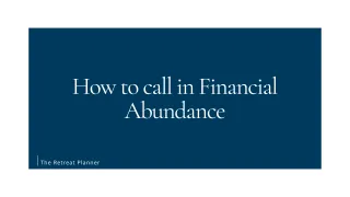How to call in Financial Abundance