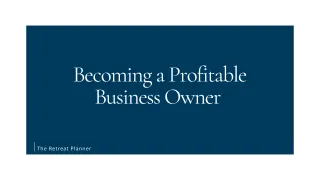 Becoming a Profitable Business Owner 