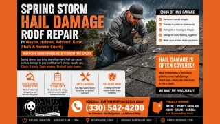 Spring Storm Hail Damage Roof Repair in Wayne, Holmes, Ashland, Knox, Stark & Seneca County