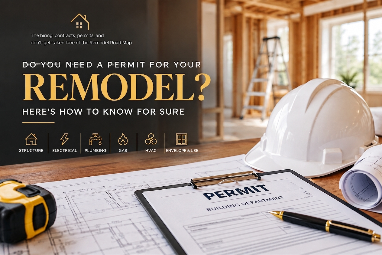 You generally need a permit when a remodel changes structure, alters electrical, plumbing, gas, or mechanical systems, changes the building envelope, or changes how a space is used. Cosmetic work usually doesn't
