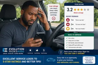 What to Do When You Get Low Ratings in Rideshare Driving