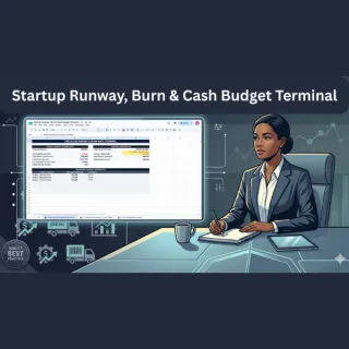Startup Runway, Burn & Cash Budget Terminal - Google Sheet