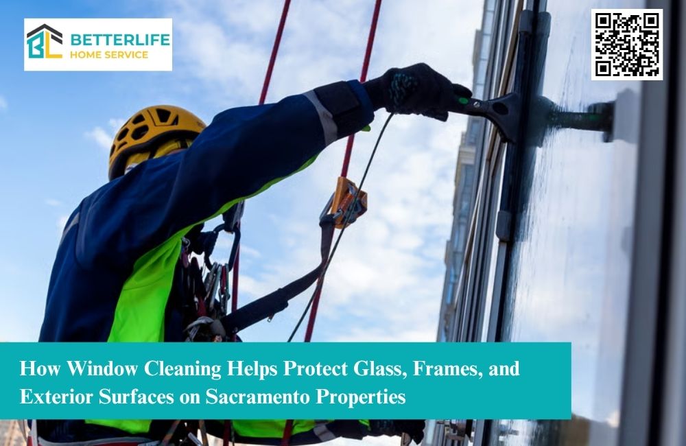 How Window Cleaning Helps Protect Glass, Frames, and Exterior Surfaces on Sacramento Properties