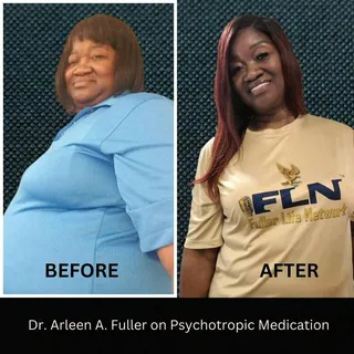 Dr. Arleen A. Fuller in two seasons of her personal journey, shown in the workbook's Before and After photograph