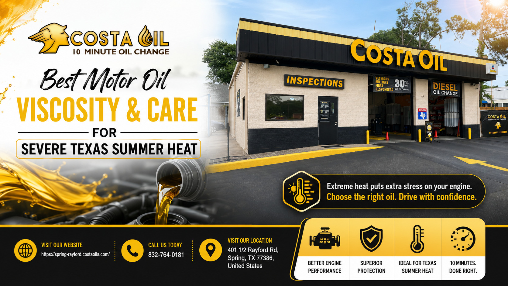 Best Motor Oil Viscosity & Care for Severe Texas Summer Heat