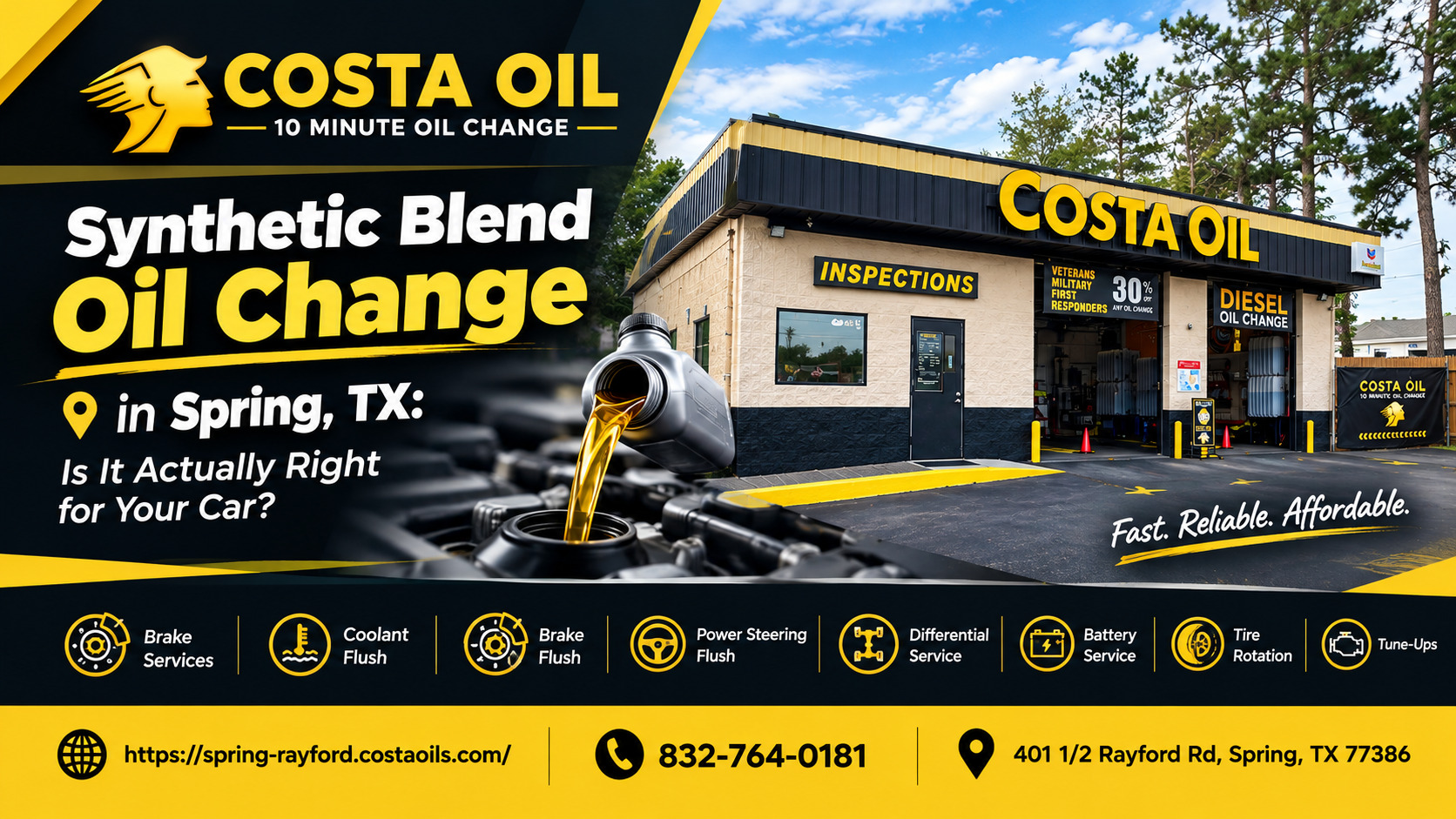 Synthetic Blend Oil Change in Spring, TX: Is It Actually Right for Your Car?