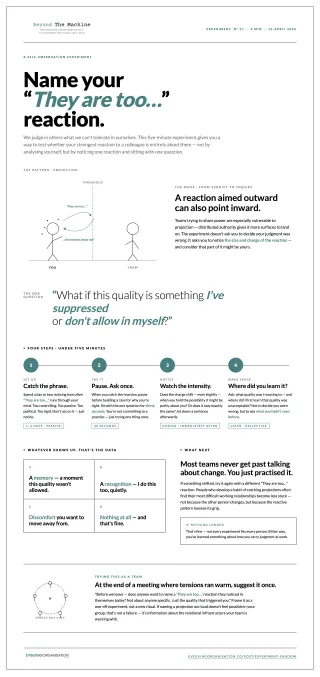 #22 EXPERIMENT: Name your "They are too..." reaction