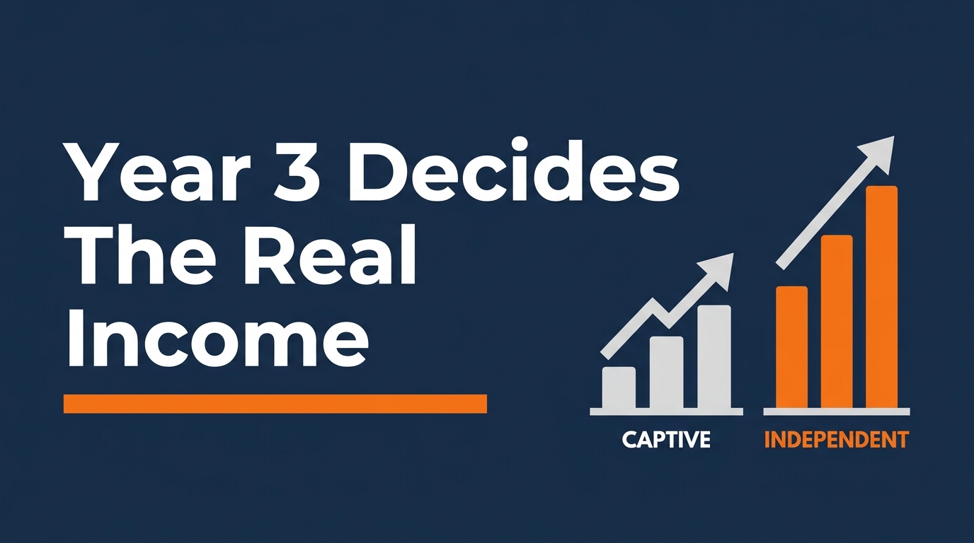 Independent vs Captive Medicare Agent Income Year 3