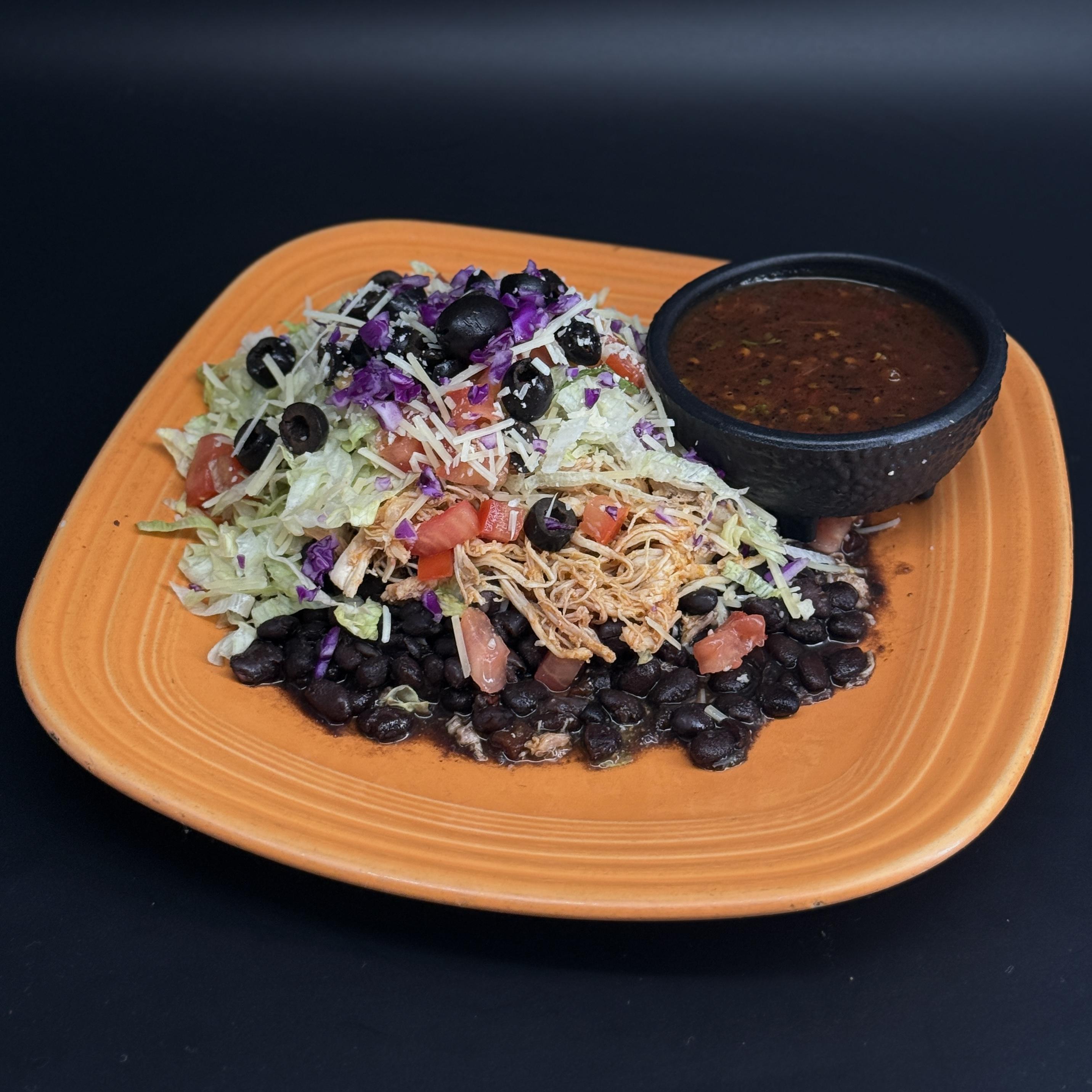 Chicken Black Bean Tostada at Casa de Bandini