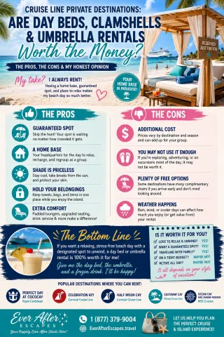Cruise Line Private Destinations: Are Day Beds, Clamshells, and Umbrella Rentals Worth the Money?