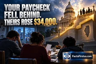 ILLINOIS WORKERS LOST GROUND. SPRINGFIELD PAID ITSELF TO GET AHEAD.