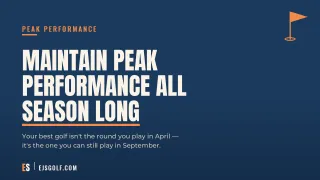 How Golfers Can Maintain Peak Performance Throughout the Season