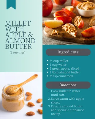 Healthy Millet with Apple & Almond Butter