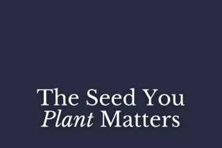 The Seed You Plant Matters