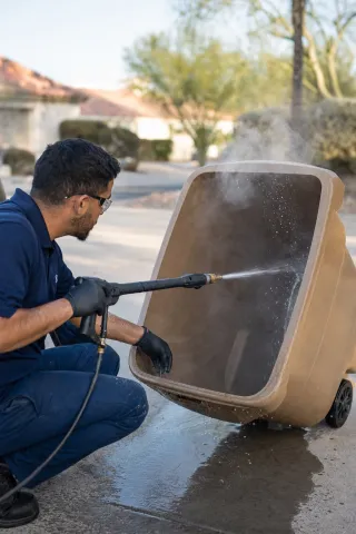 Trash Bin Cleaning Frequency in West Valley AZ (Summer vs Winter)