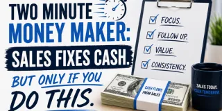 Two Minute Money Maker: Sales Fixes Cash. But Only If You Do This.