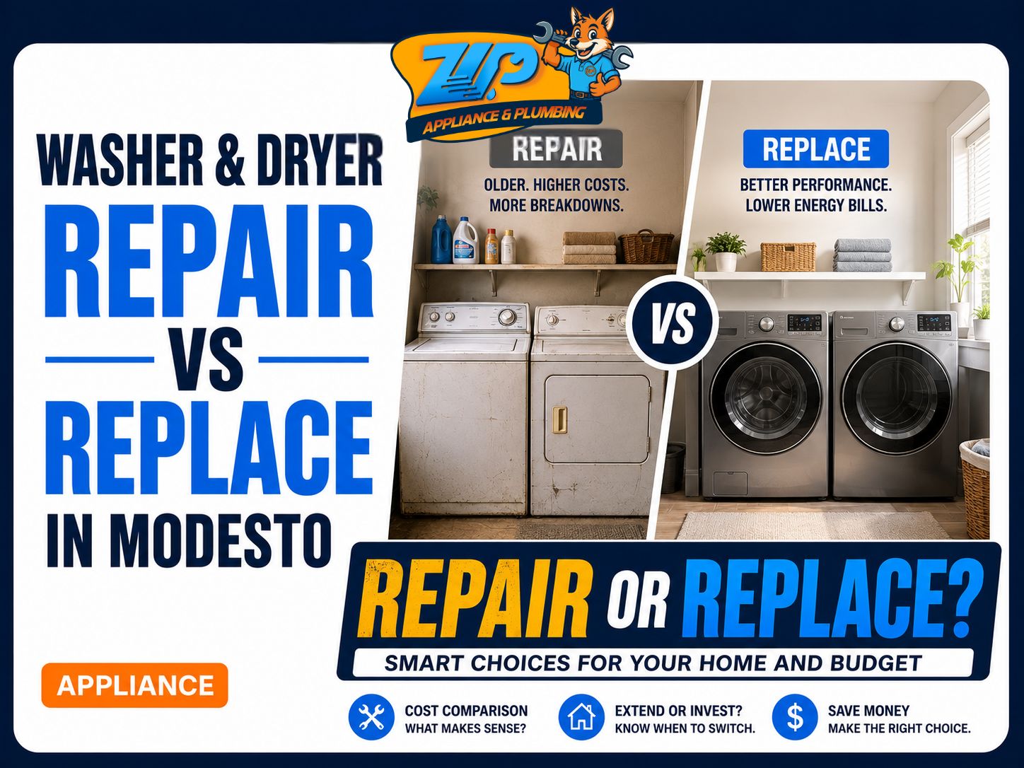 Washer & Dryer Repair vs Replace in Modesto