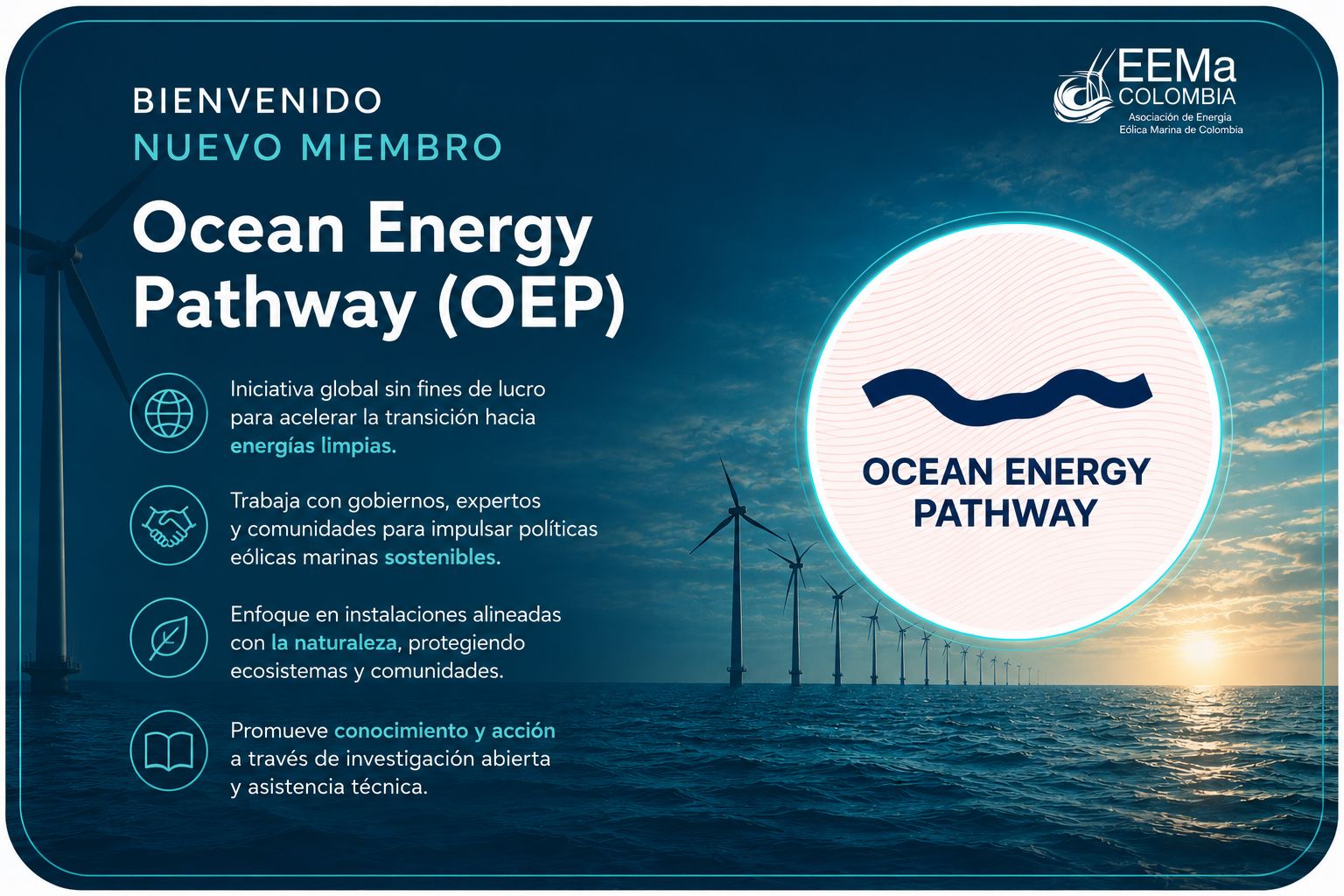 Ocean Energy Pathway se incorpora como miembro observador de EEMa Colombia