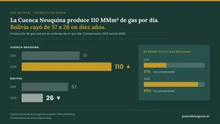 Bolivia podría importar de Vaca Muerta a partir de 2031