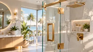 Brushed Gold Shower Hardware: The Hottest Trend in Naples Baths