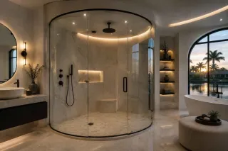 Custom Curved Glass Shower: Defying Straight Lines in Design