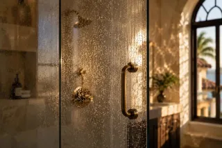 The Return of Seeded Glass Shower Doors: Vintage Texture for Traditional Naples Homes